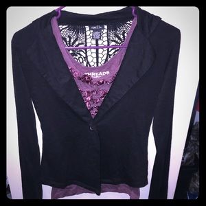 Black cropped cardigan